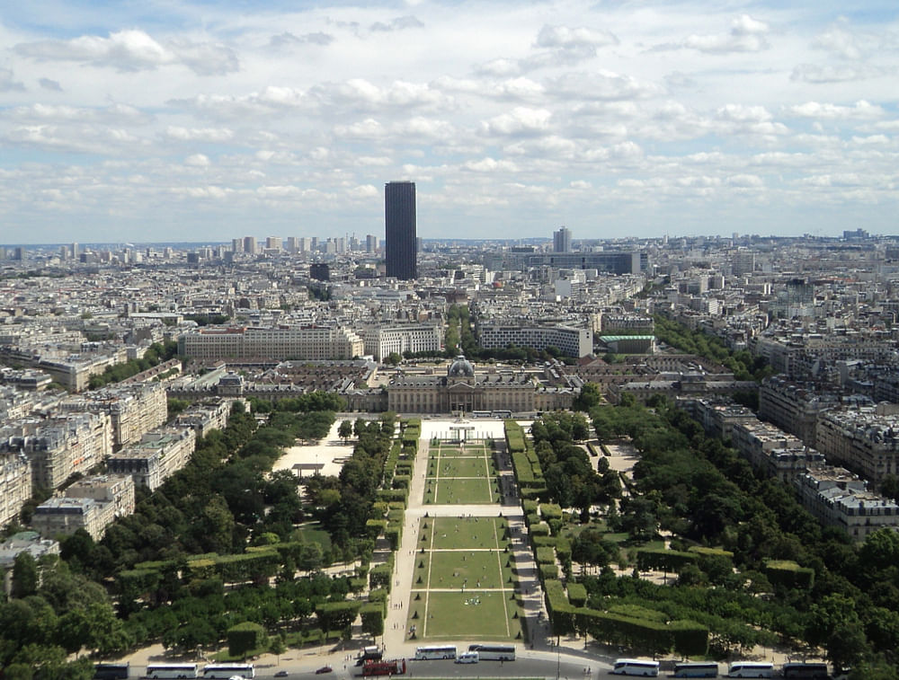 View of Paris from the top of Eiffel Tower