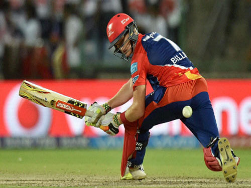 Delhi Daredevils batsman SW Billings plays a shot during an IPL T20 match against Rising Pune Supergiants in New Delhi on Thursday. PTI Photo by Shahbaz Khan