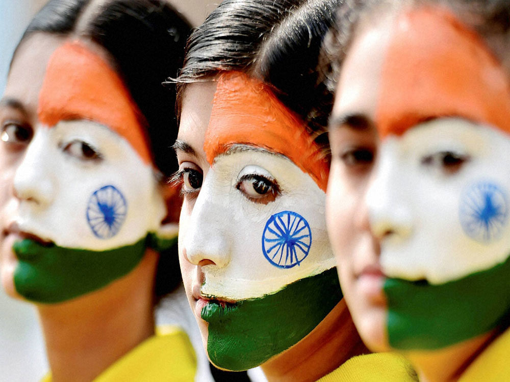  Students take part in an event to mark Republic Day celebrations in Chennai on Wednesday. PTI Photo