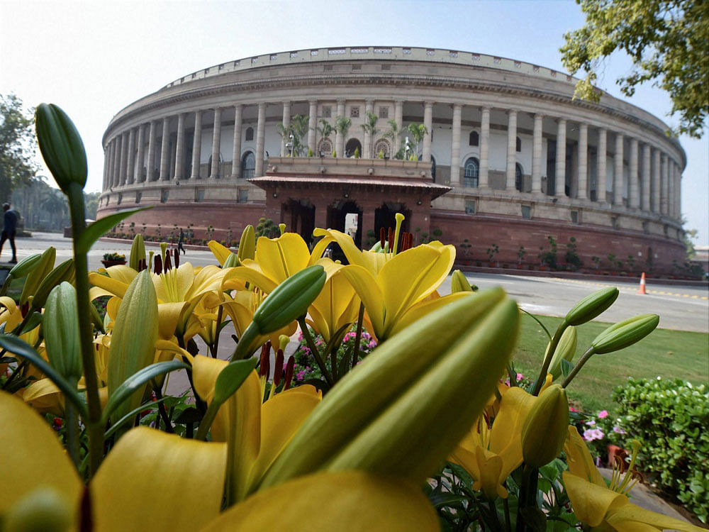 A view of the Parliament House in New Delhi on Monday.PTI Photo by Manvender Vashist