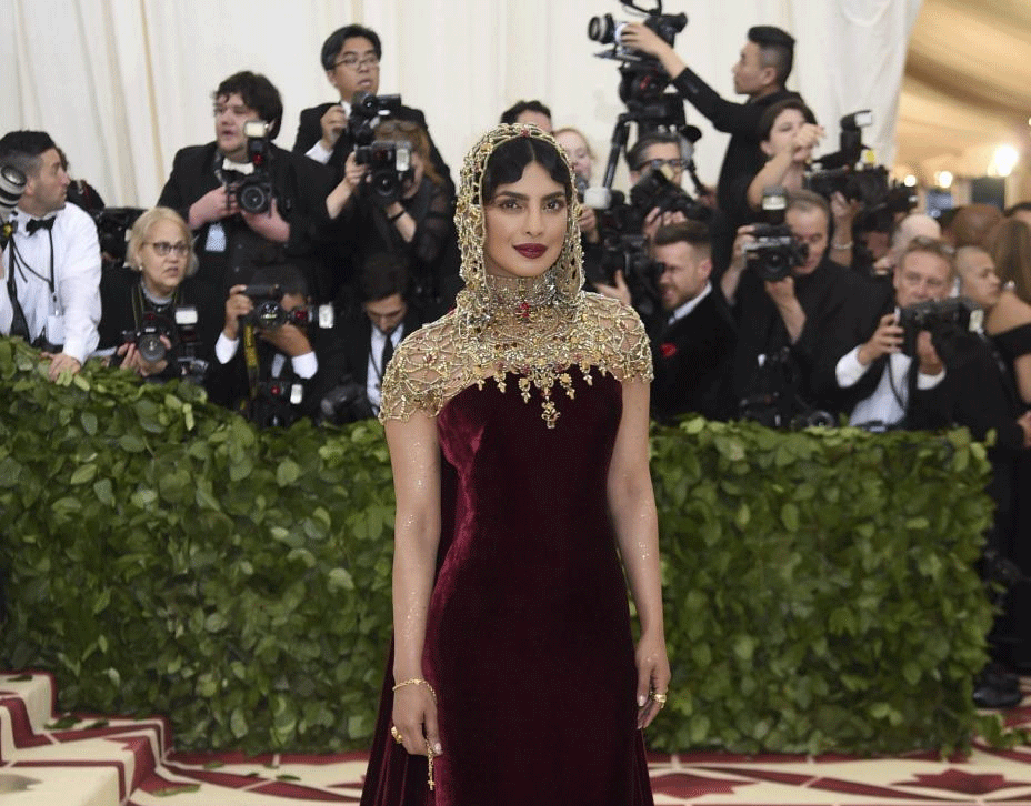 Priyanka Chopra attends The Metropolitan Museum of Art's Costume Institute benefit gala celebrating the opening of the Heavenly Bodies: Fashion and the Catholic Imagination exhibition on Monday, May 7, 2018, in New York.AP/PTI