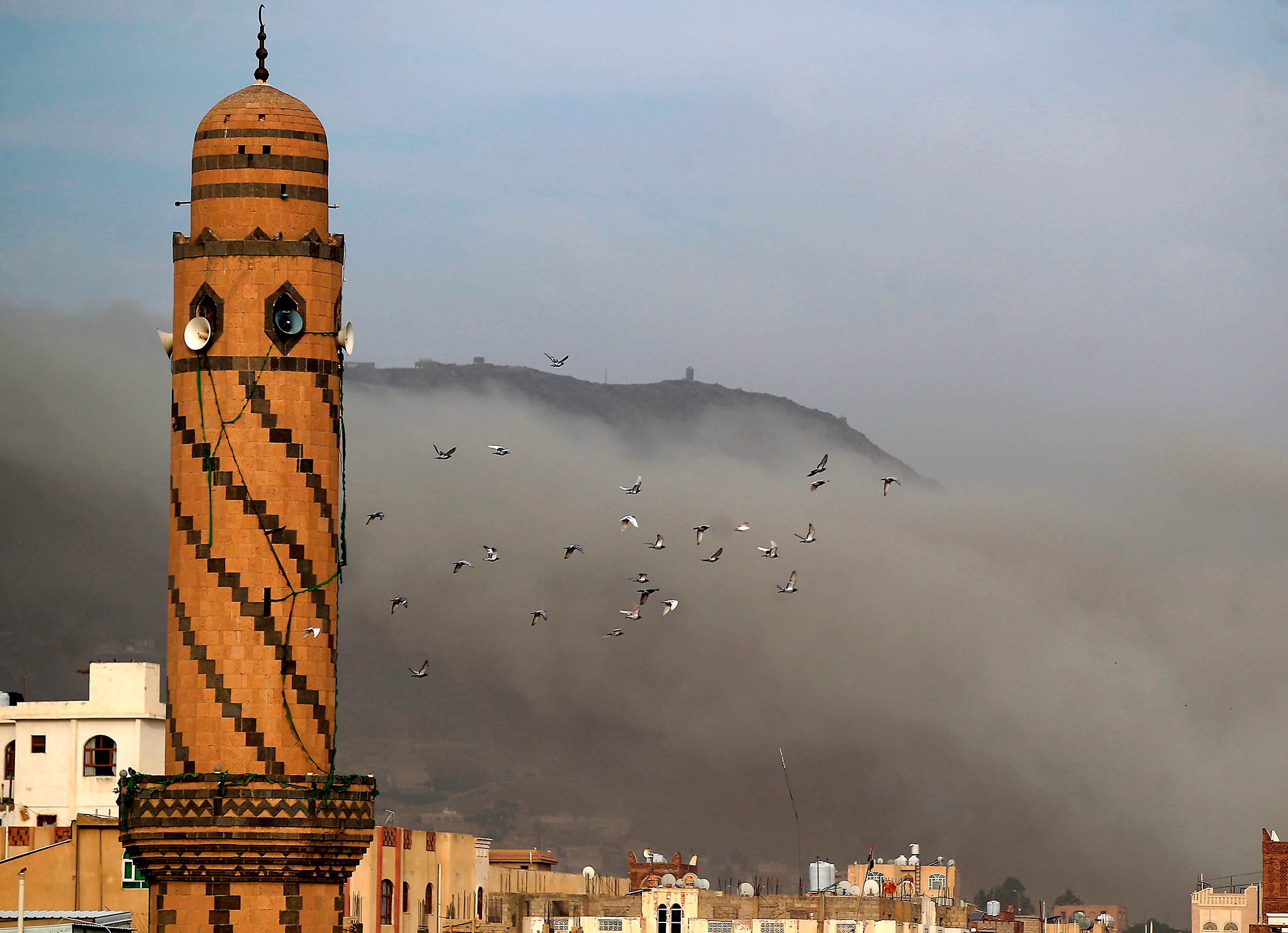 Smoke billows following an airstrike by Saudi-led coalition in the Yemeni capital Sanaa. Credits: AFP Photo