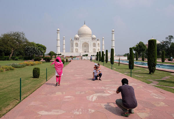 Even though India ranks second in global coronavirus infections, the Taj Mahal has been reopend for visitors on Monday in a symbolic business-as-usual gesture. Credit: Reuters Photo