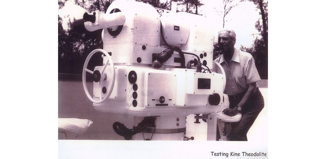 The Father of Experimental Fluid Dynamics in India testing Kine Theodolite.