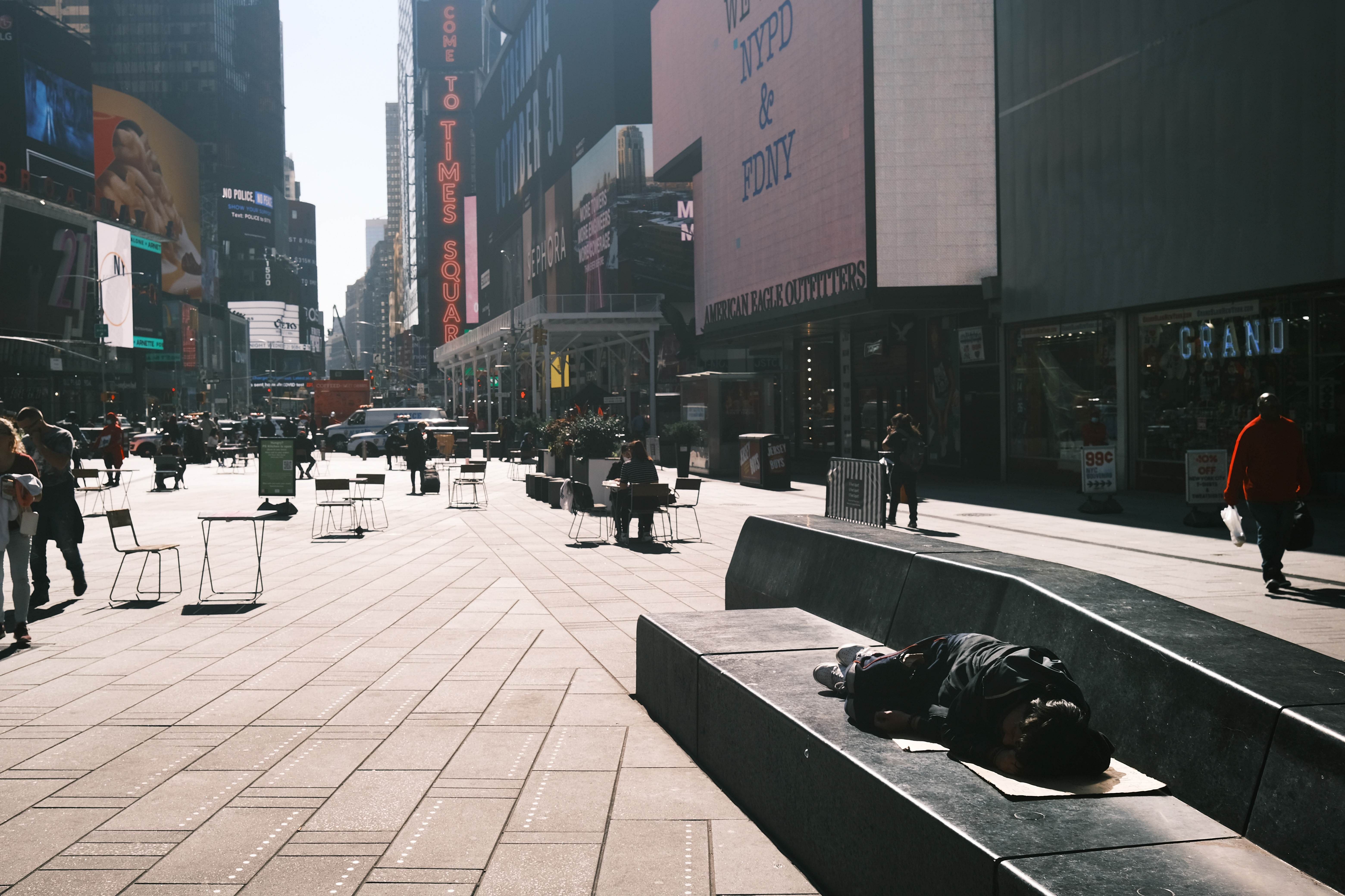 People walk through Times Square near Broadway and an empty theater district on October 9, 2020 in New York City. Credit: AFP Photo