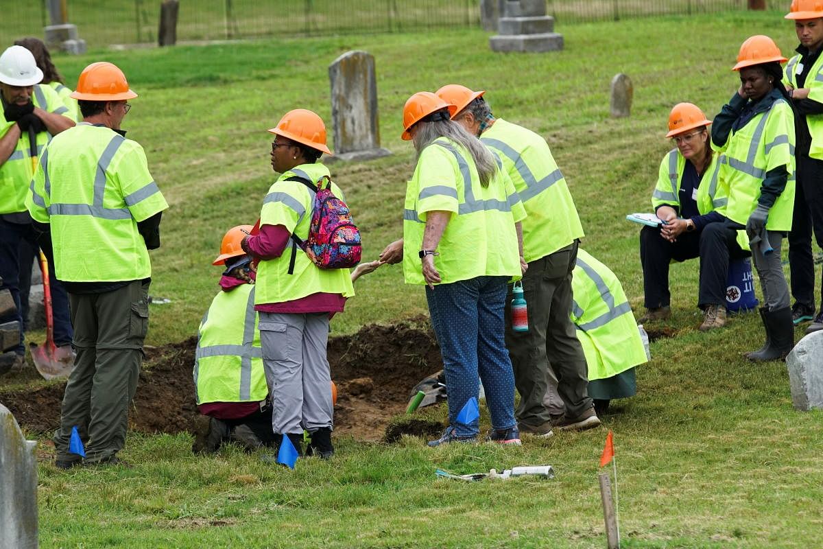 Excavations are carried out in hopes of finding remains from the Tulsa 1921 massacre during the 100th anniversary of the Massacre in Tulsa, Oklahoma, US. Credit: Reuters Photo