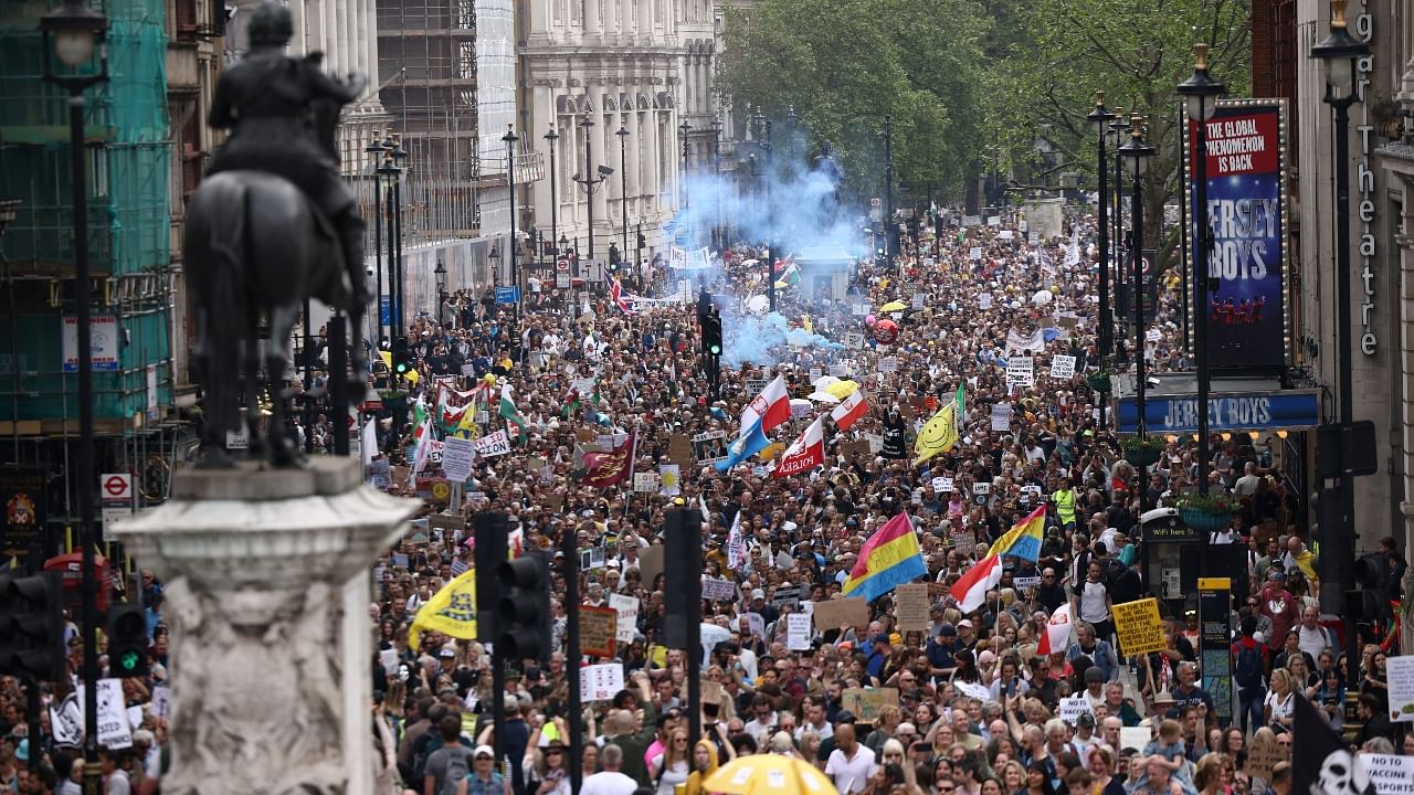 Thousands participate in anti-vaccine, anti-lockdown parade in London: See Pics