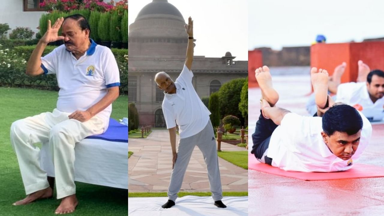 International Yoga Day 2021: Political bigwigs do asanas