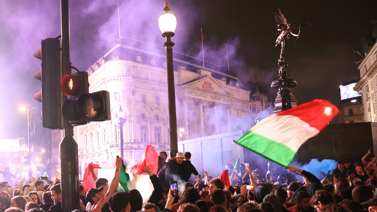  Italy fans celebrate after winning the Euro 2020. Credit: Reuters Photo