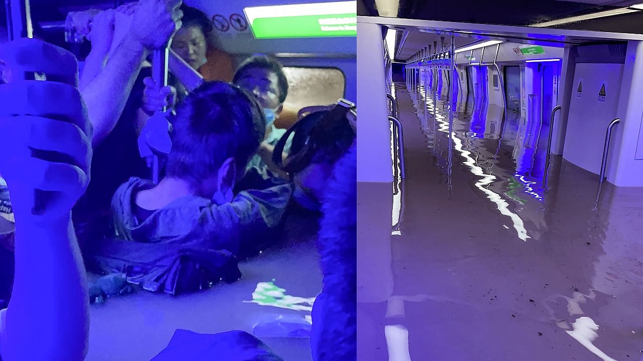 People stuck on flooded subway train as China witness worst rainfall in 60 years