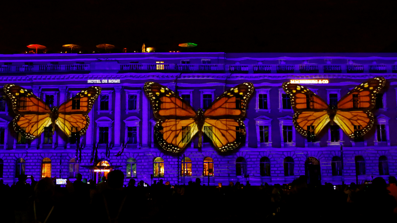 The Hotel De Rome is illuminated during the Festival of Lights show in Berlin, Germany. Credit: Reuters Photo