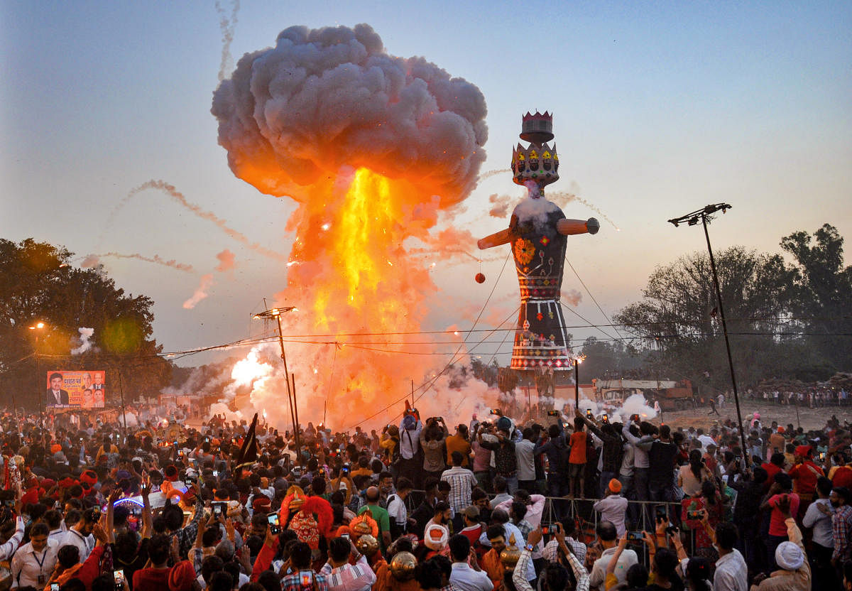 In Pics | Dussehra 2021: Ravana effigies burnt across India