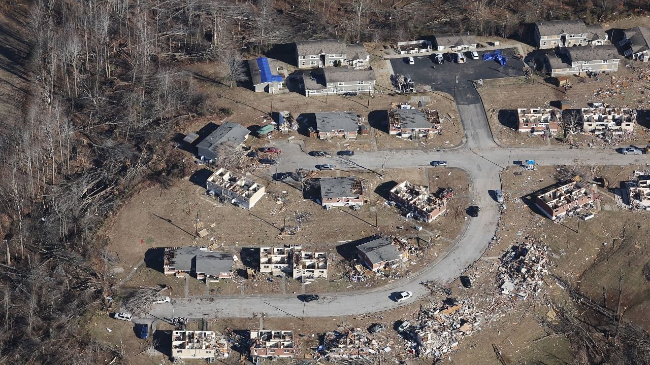 US tornadoes: Aerial pictures show scale of devastation Credit: AFP Photo