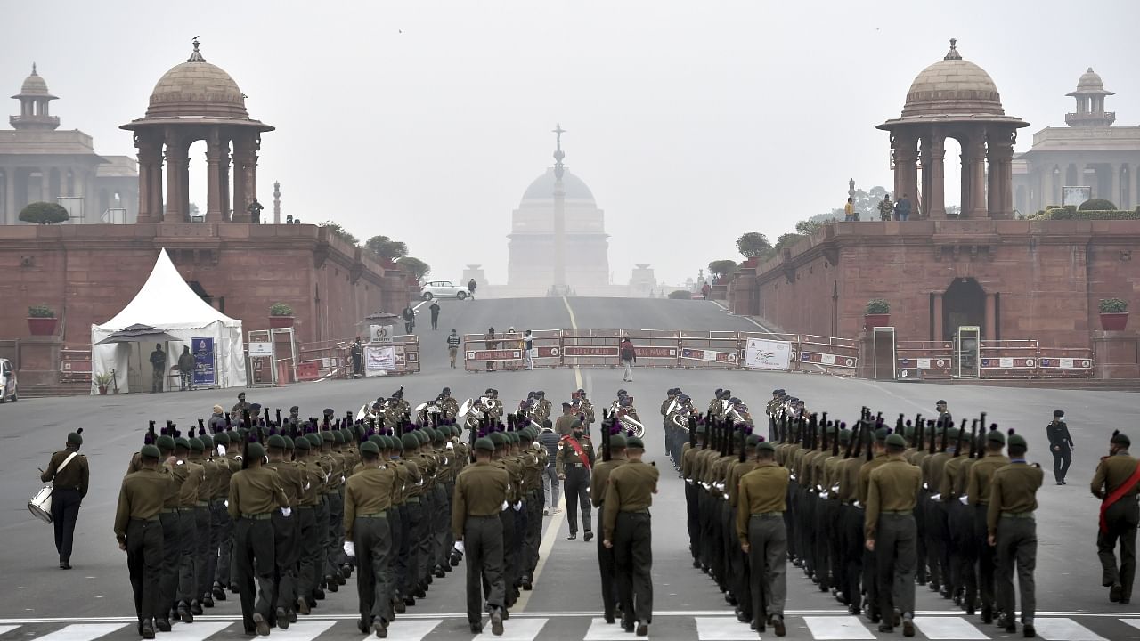 Republic Day 2022: Braving odd weather, jawans practice for 73rd Republic Day parade