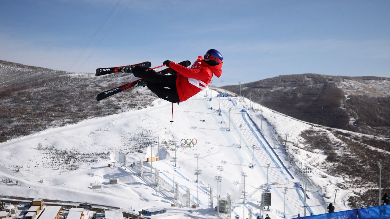 Gu Ailing of China in action in the women's freeski halfpipe final run during the Beijing 2022 Winter Olympic Games at the Genting Snow Park H & S Stadium in Zhangjiakou. Credit: Reuters Photo