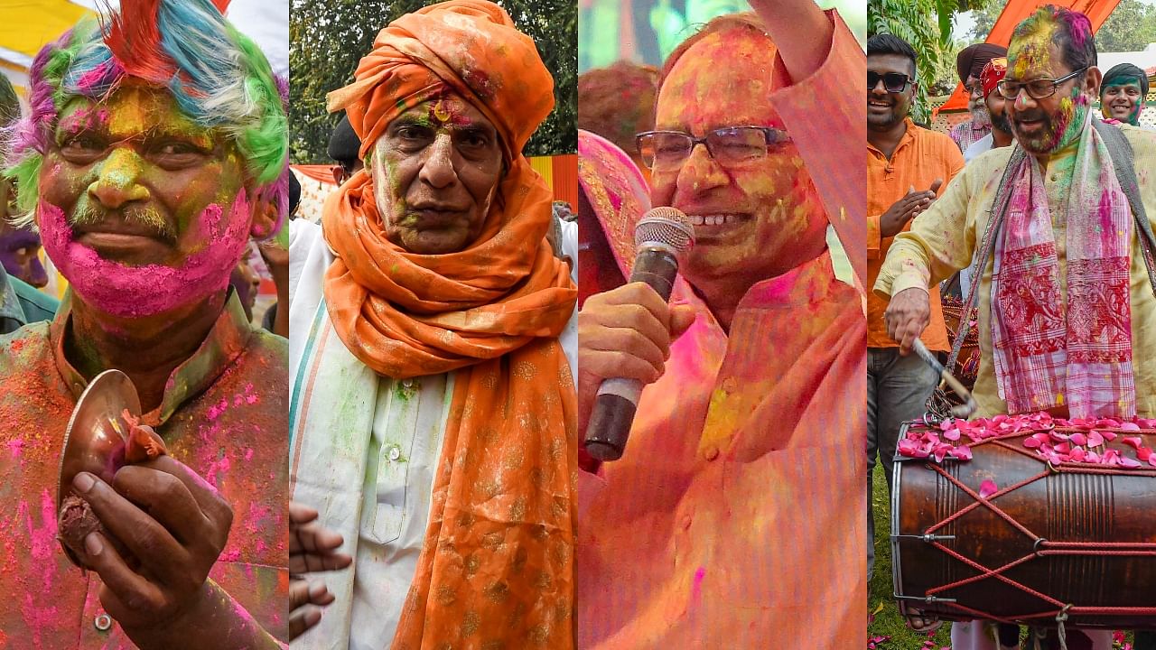 In Pics: Politicians soak in the spirit of Holi