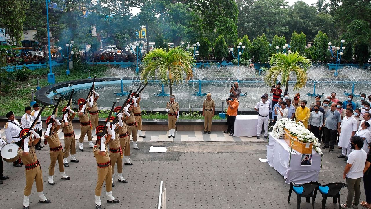 West Bengal Government pays homage to singer KK with a gun salute. Credit: AFP Photo