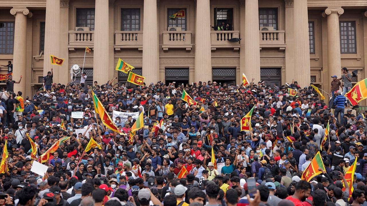 Sri Lanka Crisis: President Gotabaya Rajapaksa flees, angry protestors take over his official residence Credit: Reuters Photo