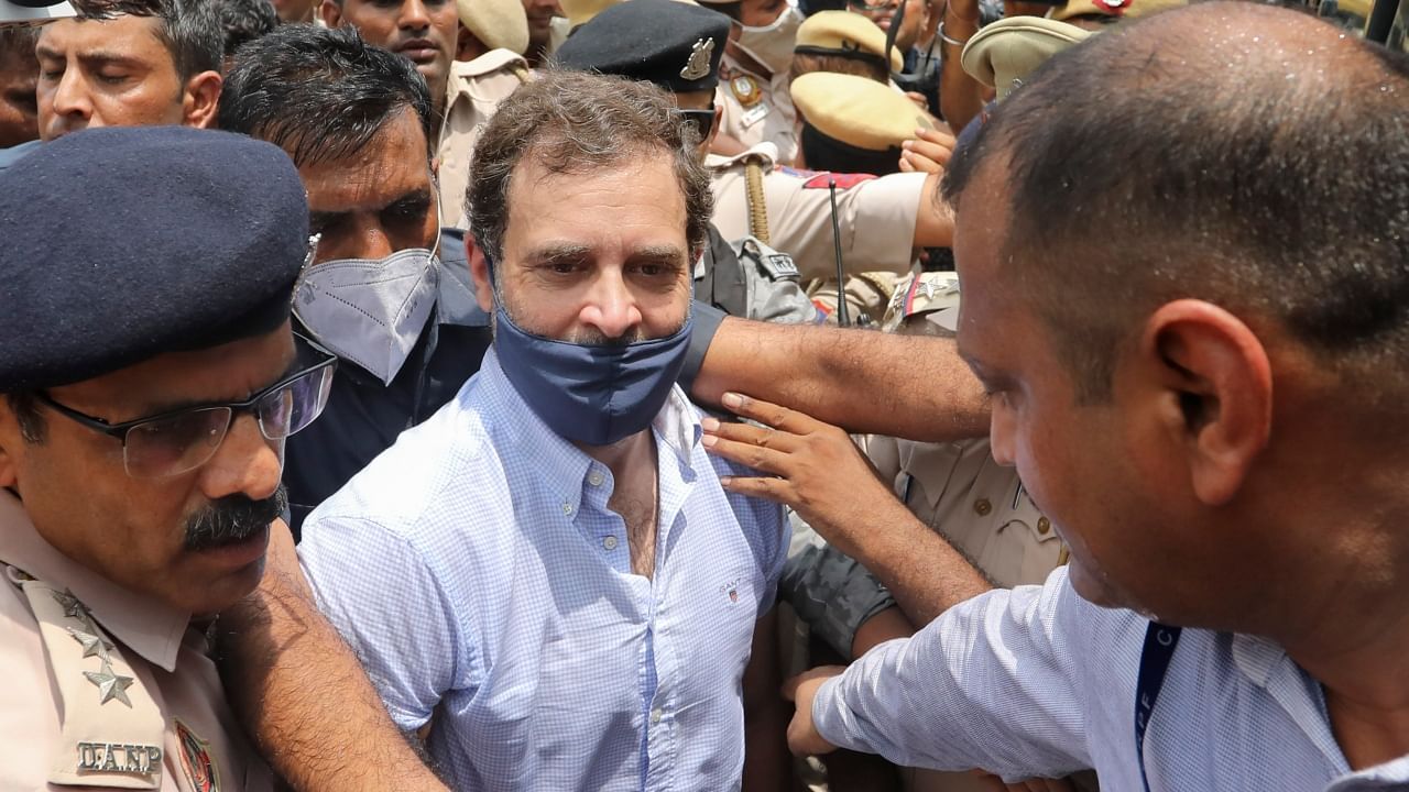 In Pics | Rahul Gandhi, others detained during Congress' protest against Sonia Gandhi's questioning