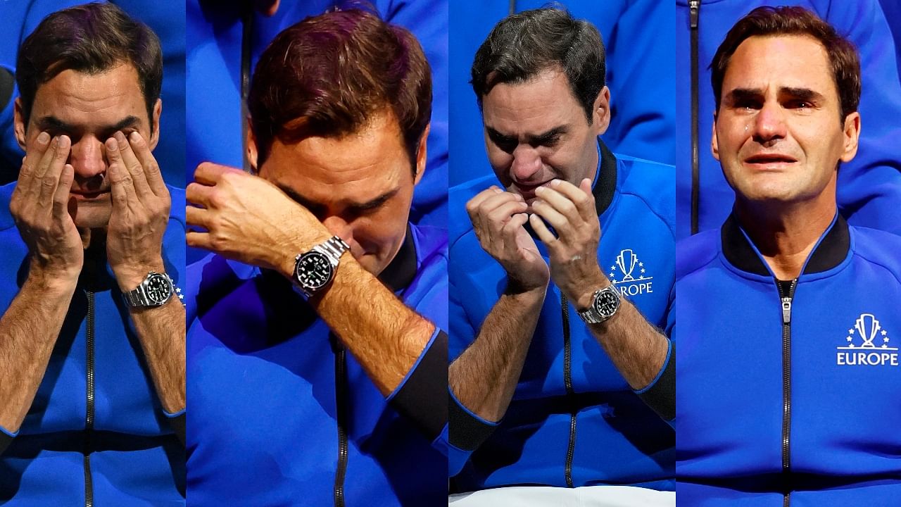 Roger Federer breaks down as he bows out of tennis