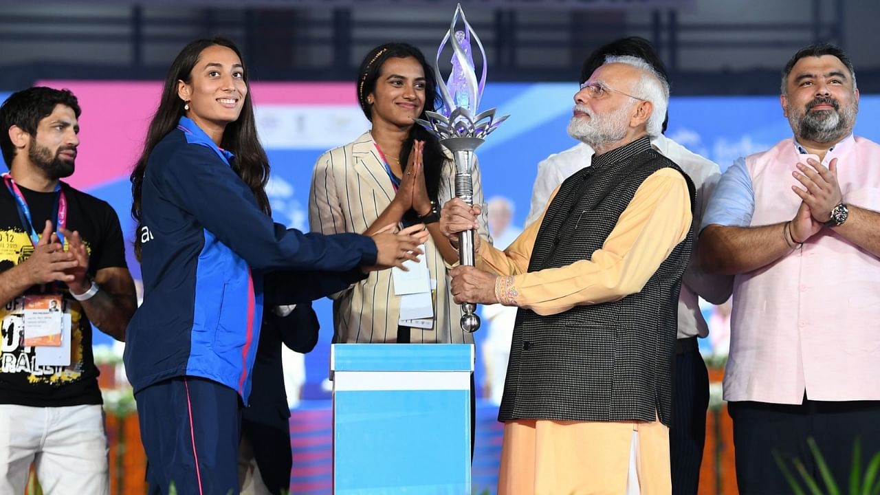 PM Modi inaugurates 36th National Games in Ahmedabad Credit: Twitter/narendramodi