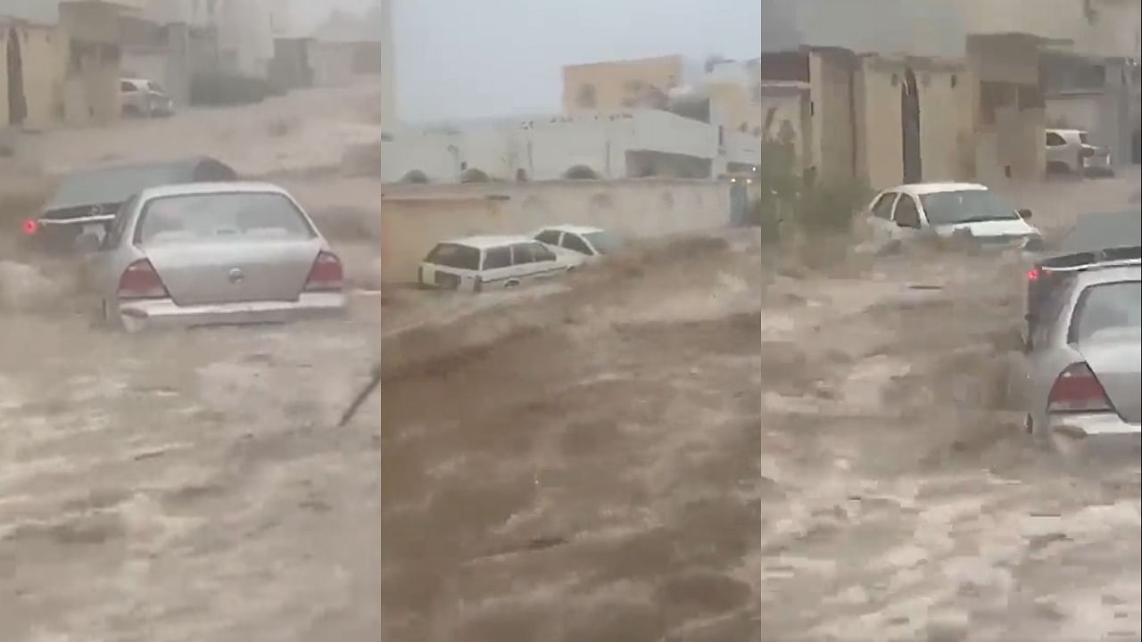 In Pics | Heavy rain, flash floods hit parts of Saudi Arabia; Credit: Twitter/@zameeree