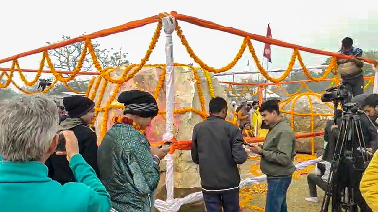 Shaligram stones from Nepal reach Ram Janmabhoomi Ayodhya Credit: PTI Photo