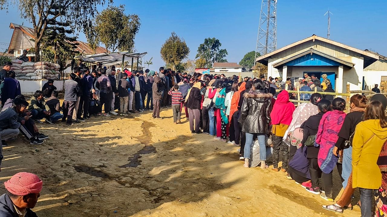 <div class="paragraphs"><p>File Photo: Voters wait in queues to cast their votes at a polling booth during the Nagaland Assembly elections, in Wokha district. </p></div>