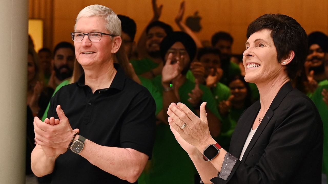 Tim Cook opens first Apple store in Delhi, greets customers