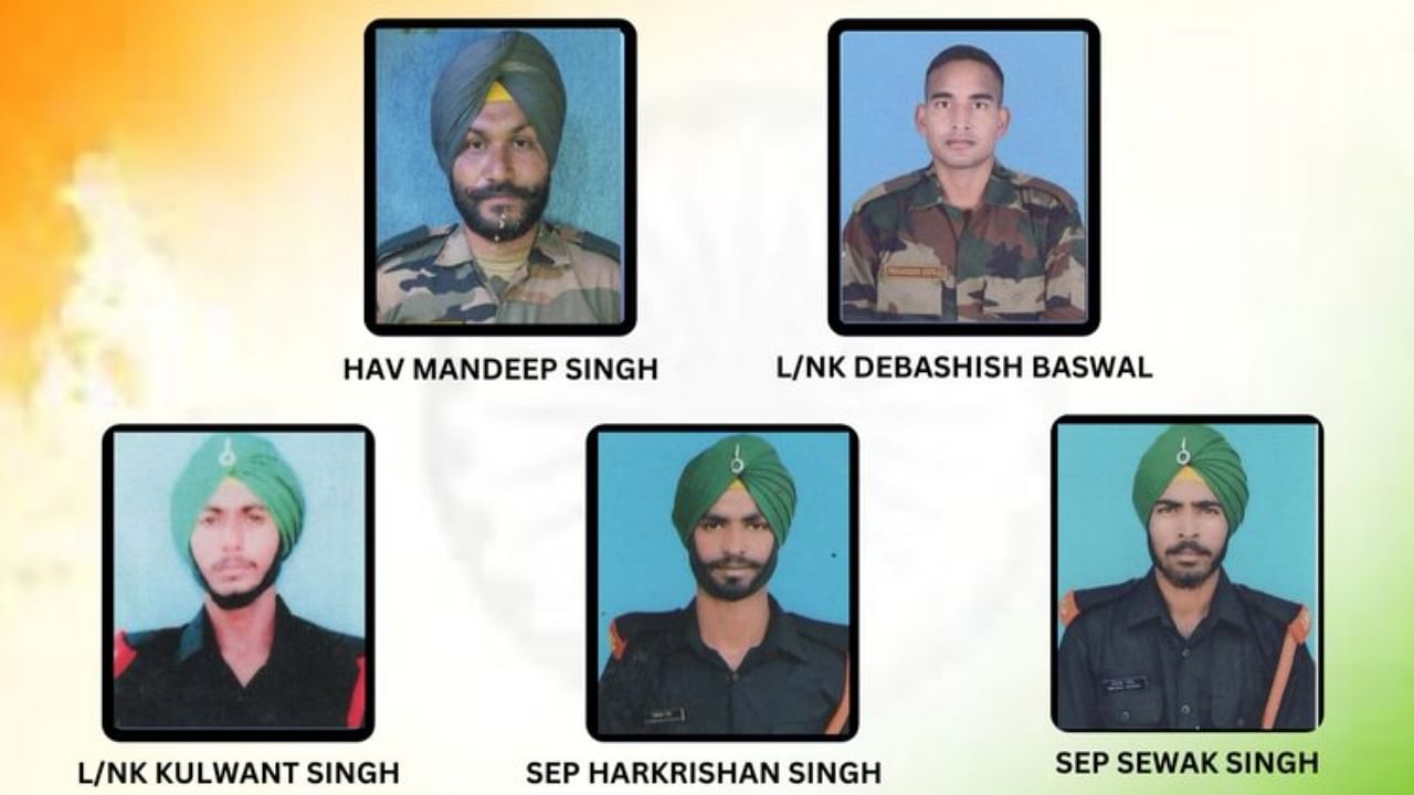 Poonch Terror Attack: Army releases pictures of martyrs. Credit: Twitter/@NorthernComd_IA